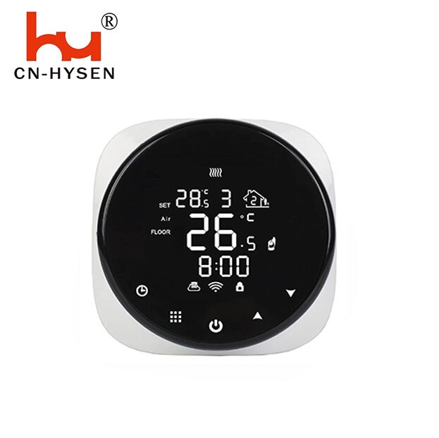 Qiumi RF Smart WiFi draadloze thermostaat, temperatuurregelaar voor vloerverwarming elektrisch, werken met Alexa Google Home, LED Matrix Light Display, bescherm uw ogen, 16A 2AA batterij