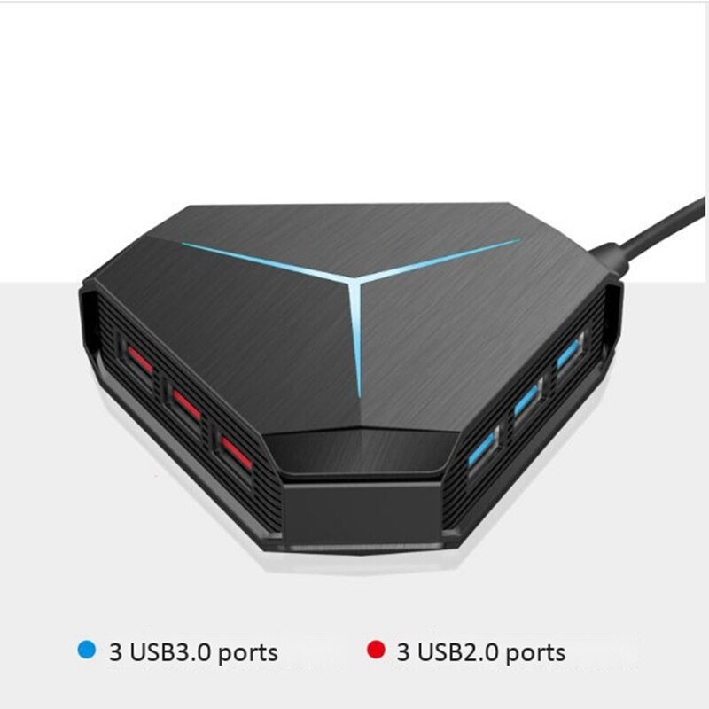 Multi USB 3.0 Hub Splitter TF SD Card Reader with Microphone Interface High Speed 6 Ports Hub for PC Computer