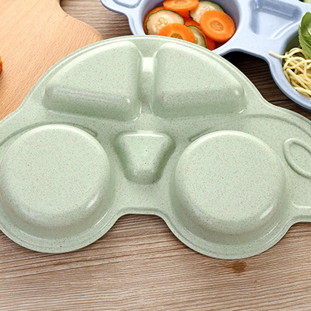 Dinner Plate Three Grid Fruit Plate Separate Children'S Dinner Plate Cute Solid Color Household Tableware #YL10