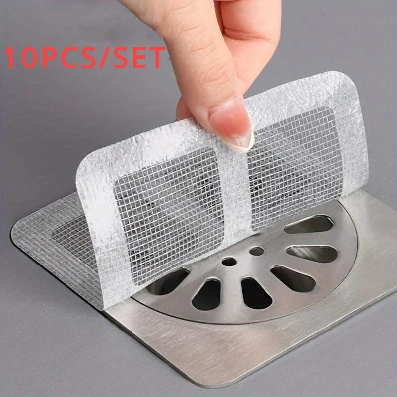10 Stuks Wegwerp Douche Afvoer Haar Catcher Mesh Douche Afvoer Covers Vloer Gootsteenzeefje Filter Haar Stopper Voor Badkamer keuken