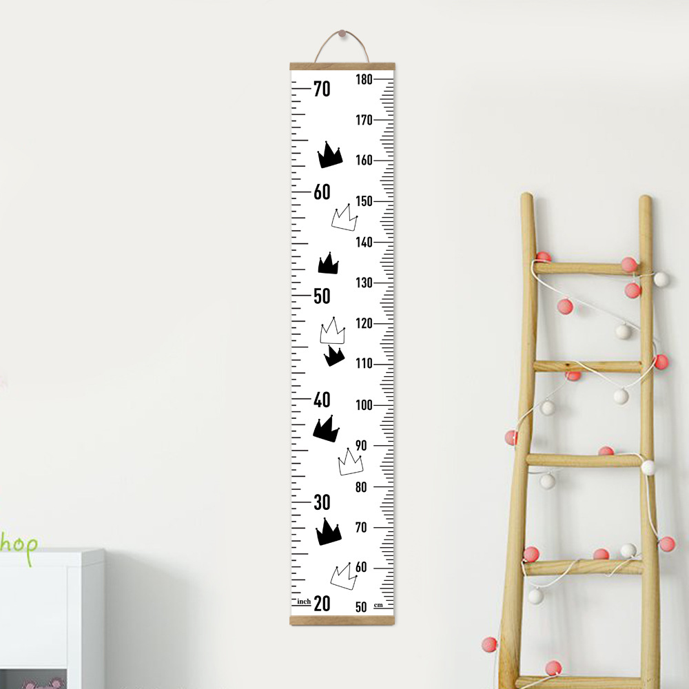 Wooden Wall Hanging Child Growth Ruler Stadiometer Removable Height Wall Stickers Baby Kids Room Nursery Growth Chart Home Decor: HR004