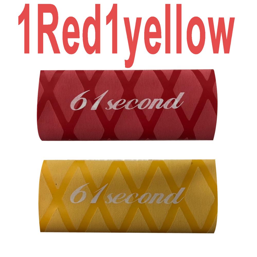 2Pcs 61 Tweede Overgrip Voor Tafeltennis Racket Handvat Tape Warmtekrimpbare Ping Pong Set Bat Grips Zweetband accessoires: 61s 1red1yellow