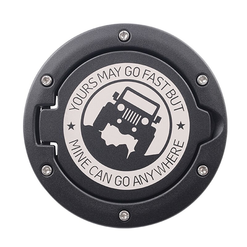 Metal Gas Cap Fuel Door Gas Tank Cover Fit for Jeep Wrangler JK