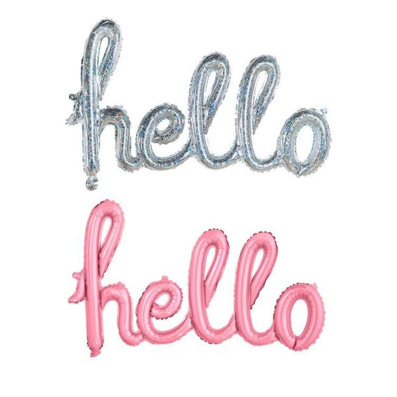 Aluminum Film Balloon Conjoined Letters Hello Party Birthday Party Decoraciones Para Fiestas Globos De Baby Shower Decorations