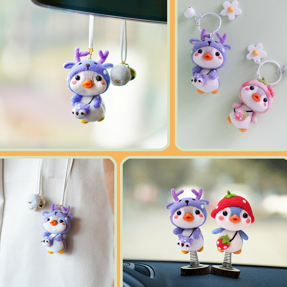Nicht beenden Pinguin Wolle Filz Nadel Filzen Bausatz Diy Wolle Stieß Fühlte Handgemachte Spielzeug Paket Für Anfänger Mit Englisch Anweisung