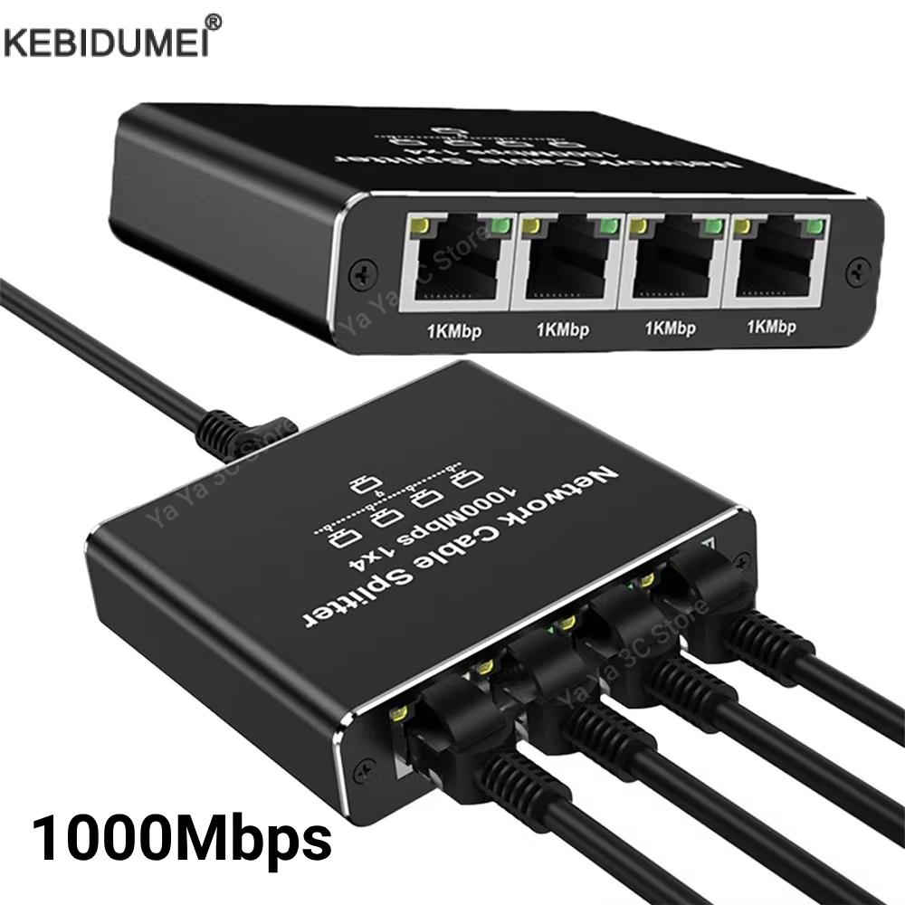 Gigabit Ethernet Splitter 1000 Mbit/s 1 bis 2/3/4 RJ45 LAN Internet Splitter für Computer/Hub/schalten/Router/einstellen-oben-Kasten/Digitalfernseher