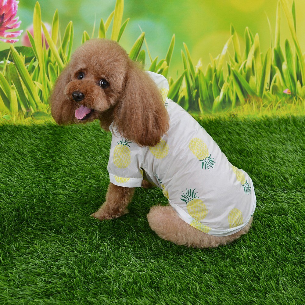 Summer Sun Protection Hoodie Small Dog Clothes Dog Raincoat Sun-proof Clothing For Small Medium Pets Fruit Printing Print Poncho