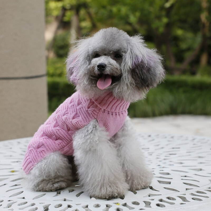 Warm Dog Sweater Cloth Winter Pet Knitted Clothes For Small Medium Dogs Chihuahua Yorkshire Outfits With Stereoscopic Pattern