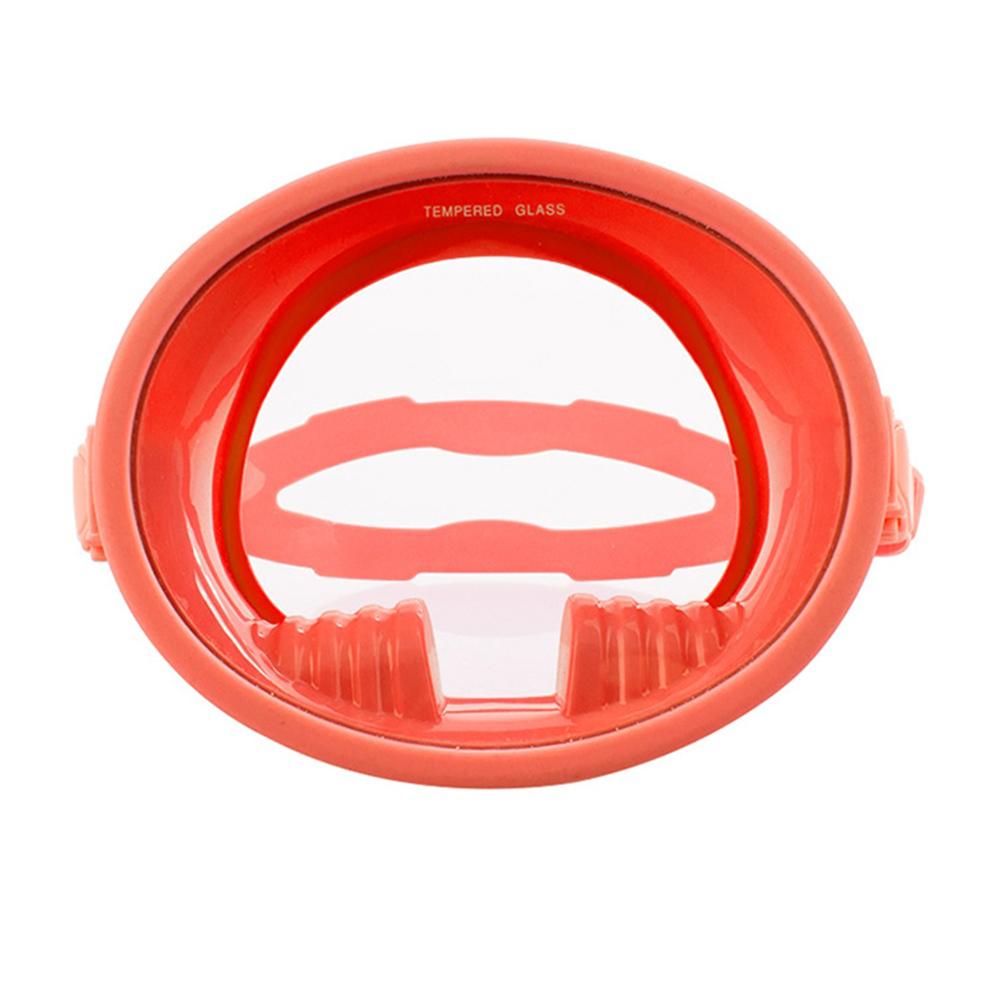 Silicone Dive Mask Panoramic Wide View Diving Goggles Oval Dive Mask Silicone Fog Free Glass Lens Water Sports Accessories: Coral red