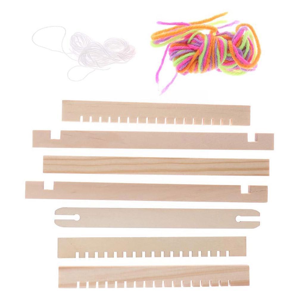 DIY Wood Woven Tapestry Mini Weaving Loom Starter Kit Tapestry Wooden Weaving Loom Multifunctional Loom Machine For Beginne V7H5