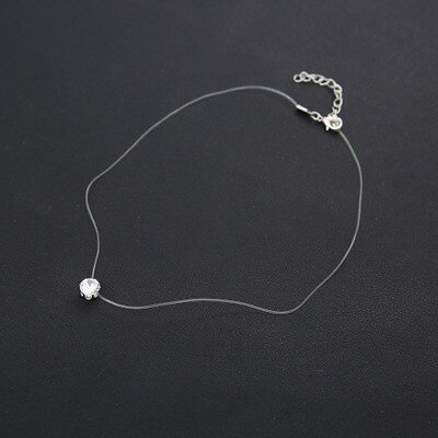 Teardrop Torques Transparent Fishing Line Jewelry Golden Necklace Torques Clavicle Invisible Woman Necklace: c