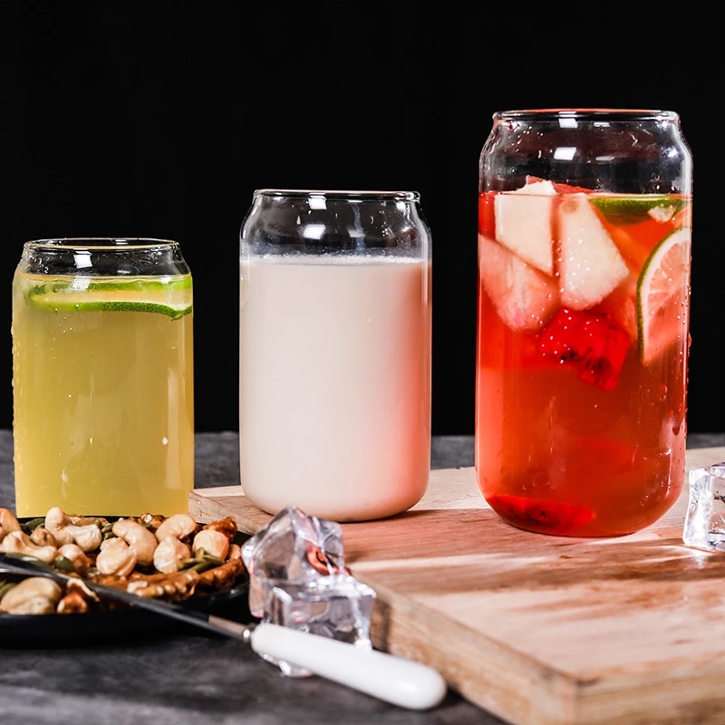 Nordic Minimalistische Glazen Beker Transparant Drinken Gebruiksvoorwerp Koffiezetautomaat Wijn Melk Bier Cola Sap Koud Drinkware Glas Drinkware Duurzaam