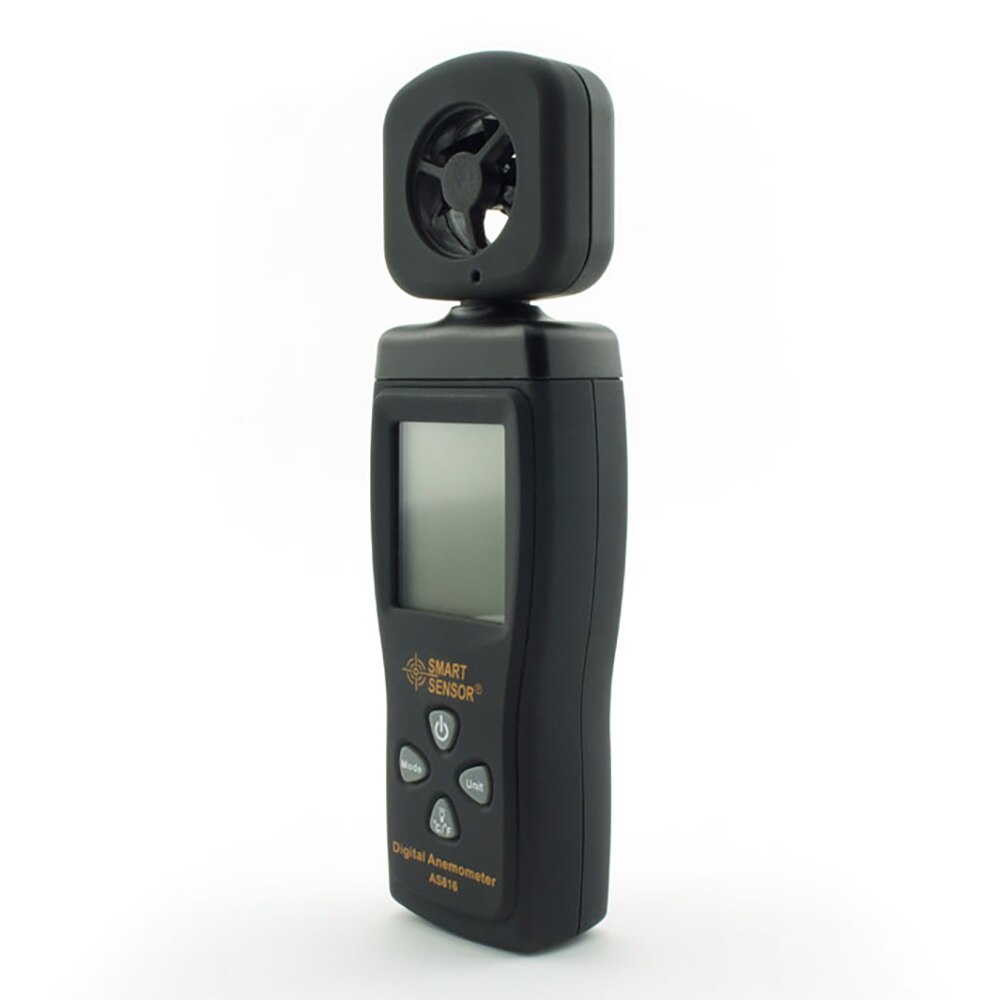 SMART SENSOR Air Flow Meter 0-30M/S Digital Anemometer Wind Speed Meter Tachometer Data Hold LCD Backlight Temp measure AS816