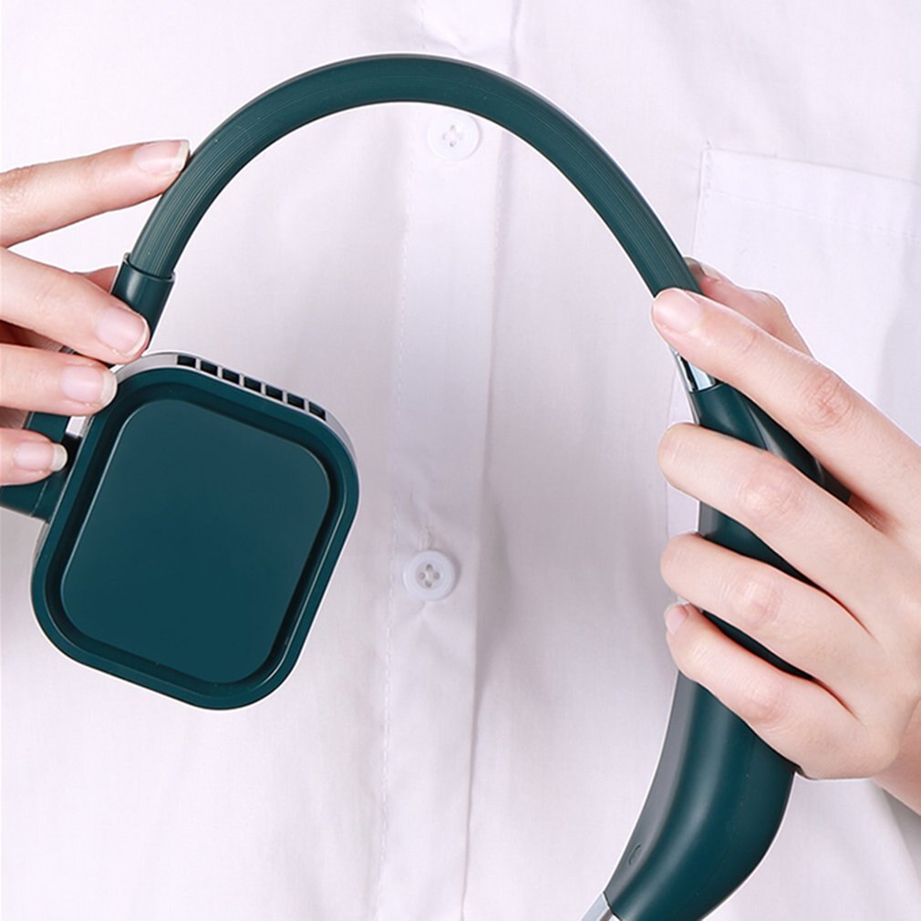 Portable Neck Fan - 4000mAh USB Rechargeable - Bladeless Personal Fan - 12hr Battery Life - ABS Silicone Metal