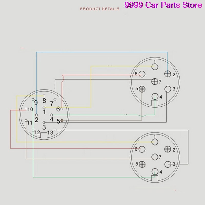 Extension Towing Socket Plug Trailer 13-pin To 7-pin Adapter Tow Bars