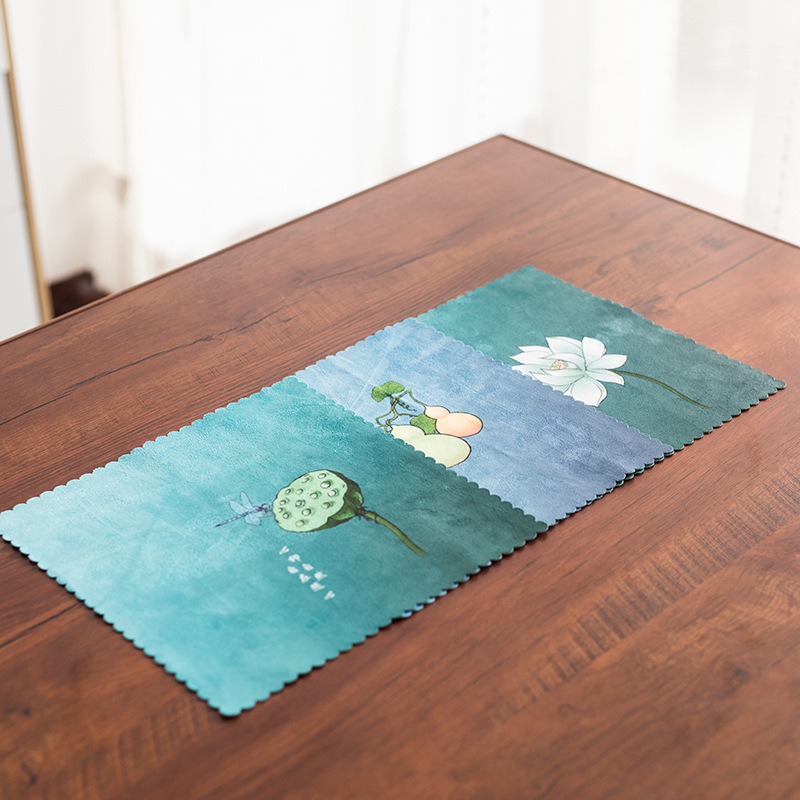 Mikrofaser Tee Handtücher Verdickt Saugfähigen Lappen Hand-gemalt Haushalt Küche Handtuch Tee Zubehör Reinigung Tuch Tisch Tischset