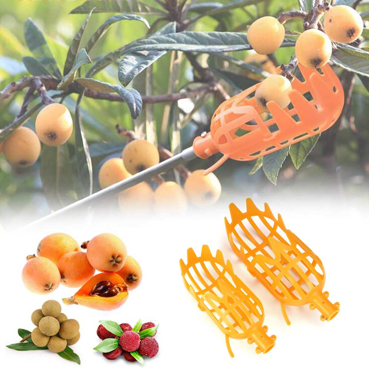 Greenhouse Plastic Fruit Picker Catcher Fruit Picking Tool Gardening Farm Garden Hardware Picking Device Garden Greenhouses Tool