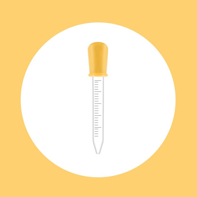 1PC Portable Baby Dropper Medicine Feeder Child Medicine Device Silicone Pipette Liquid Food Dropper Infant Utensils 5ML: yellow