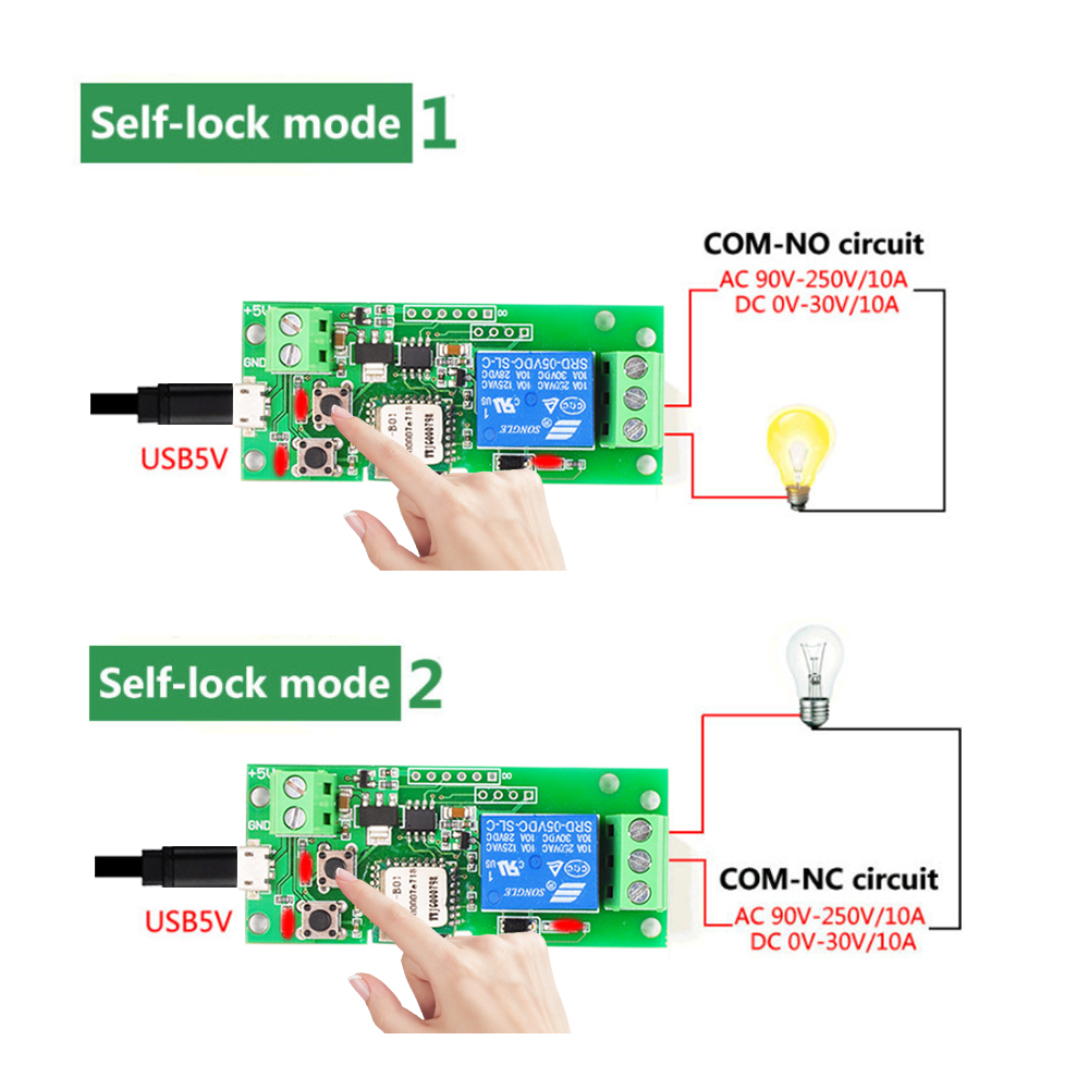 EWeLink USB DC5V Wifi Schakelaar Draadloze Relais Module Smart Home Automation Modules voor Toegangscontrole Systeem Tippen/Self- vergrendeling