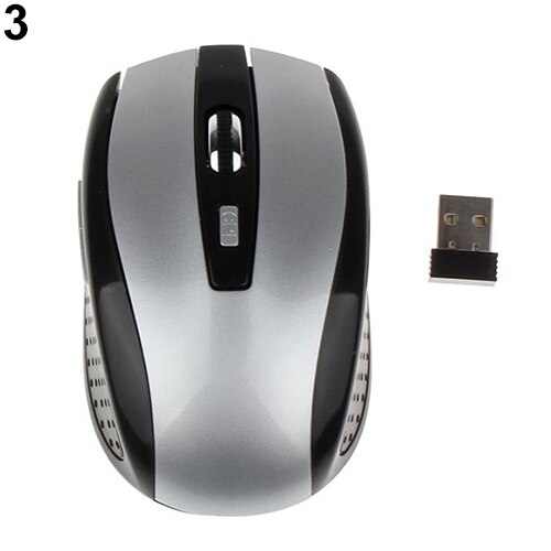 Draagbare 2.4G Usb Draadloze Muis Ergonomische Gaming Muis Voor Pc Laptop Computer Muis Muizen Met Usb Ontvanger Draadloze Muis: Zilver