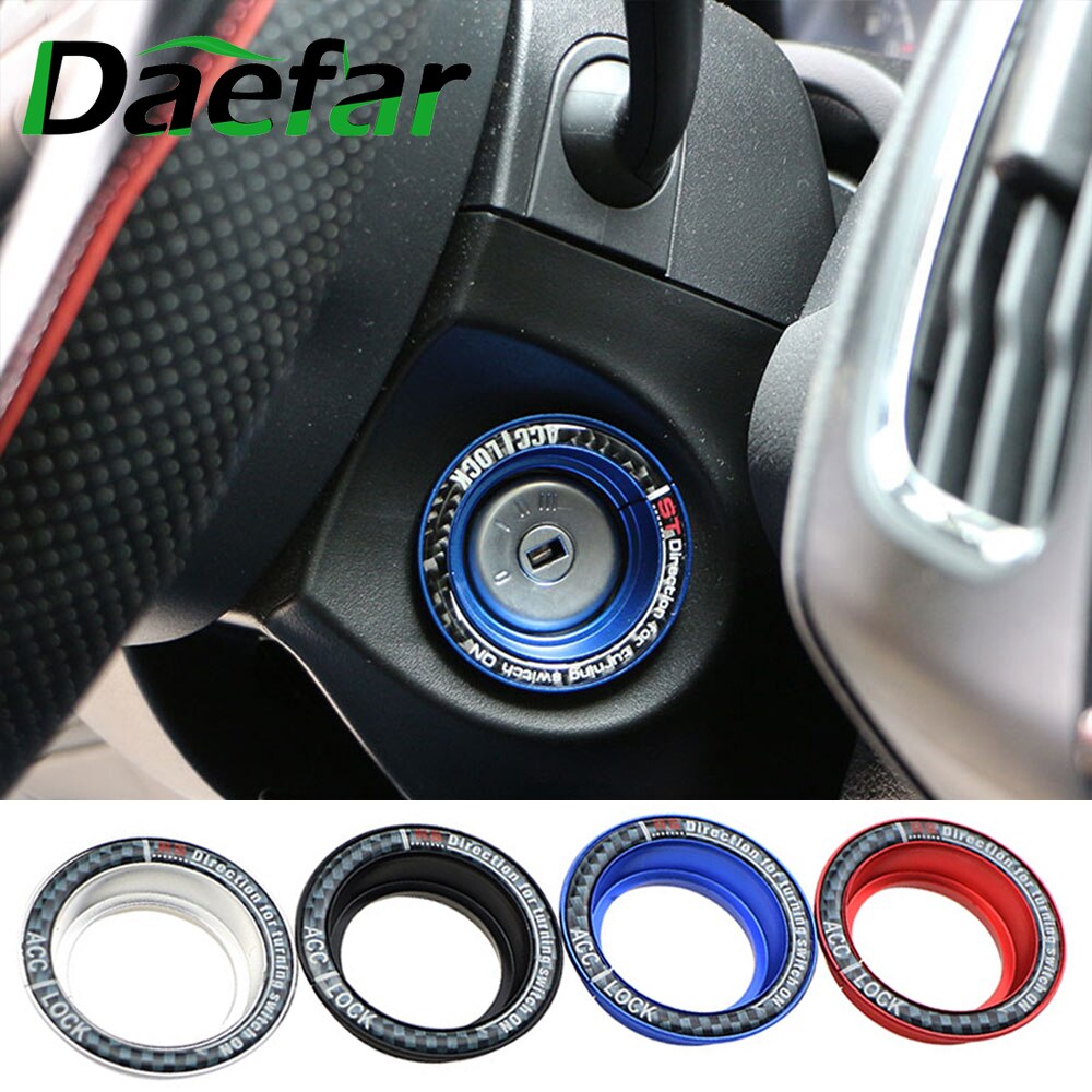 Daefar Car Ignition Key Switch Ring Trim Key Hole Circle Sticker for Ford Focus 2 3 4 MK2 MK3 MK4 Kuga Escape Everest Mondeo