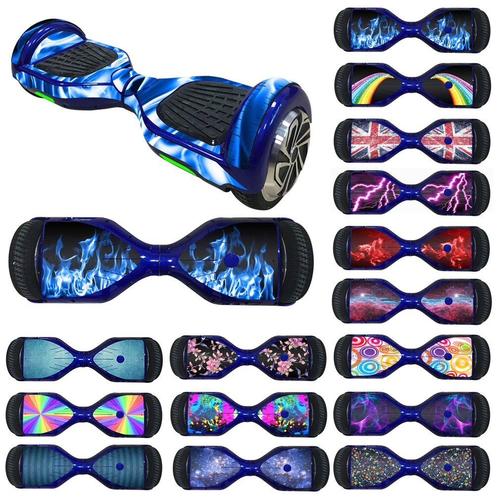 6.5 inch zelfbalancerende elektrische scooters wielbord beschermende pvc hoes huid sticker klassieke hoverboard auto decoratie