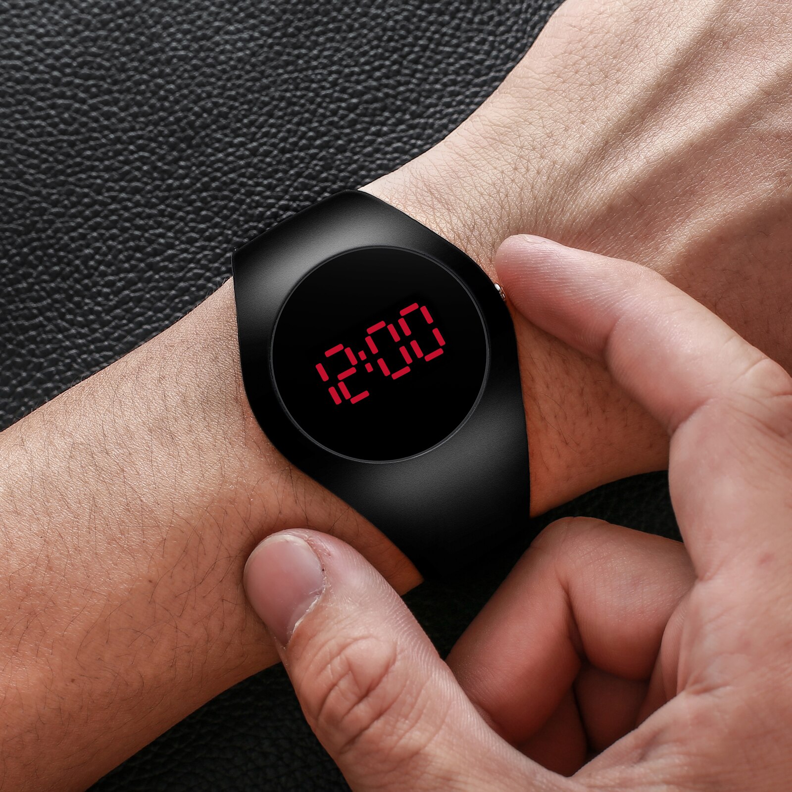 Reloj de para hombre, Ultra delgado, redondo, deportivo, reloj electrónico para estudiantes, reloj Digital impermeable para hombres, reloj Digital para mujer, reloj masculino