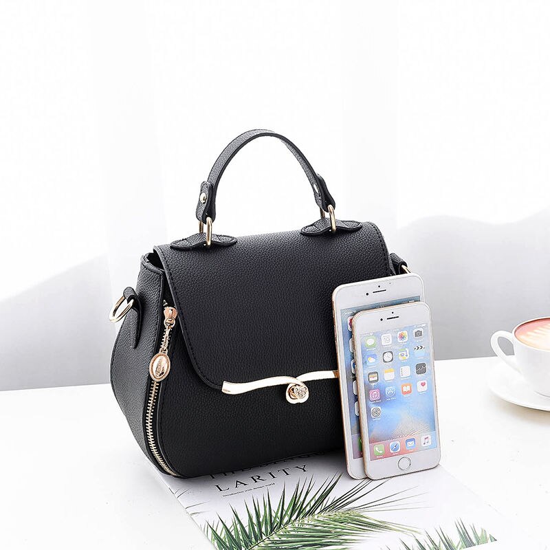 Zoete Dames Handtas Dames Mode Elegante Tas Effen Kleur Bijpassende Kleur Messenger Bags Schoudertas Top