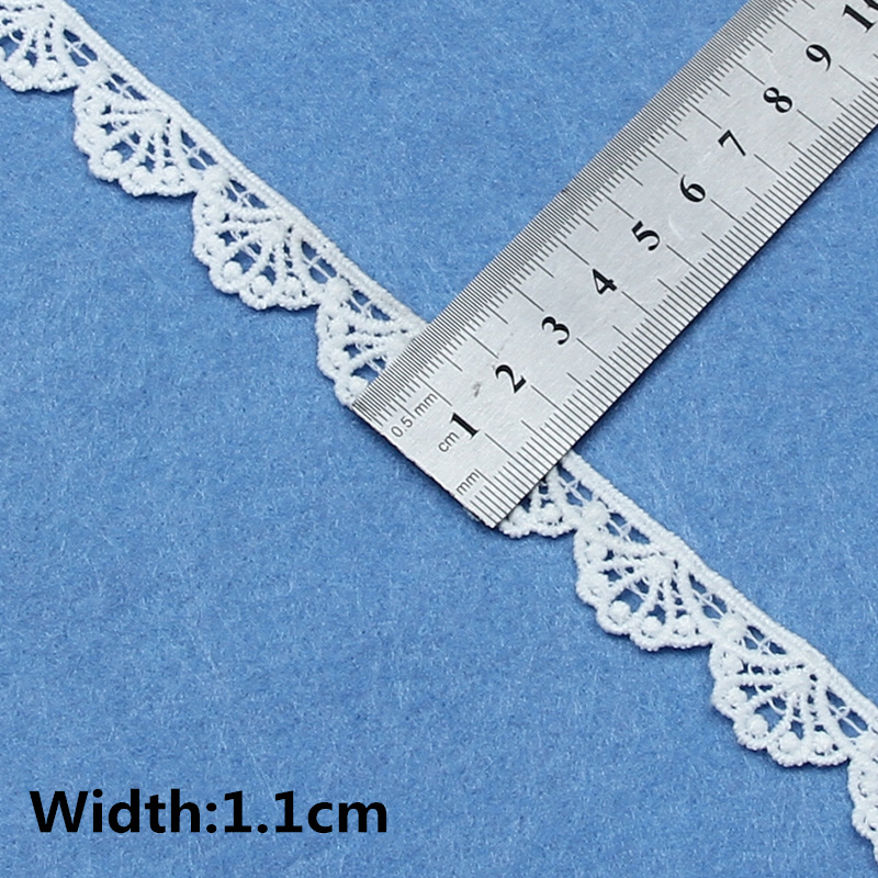 5 jardów białej bawełny haftowanej koronki wstążki tkaniny DIY szycia ręcznie robione materiały rzemieślnicze ubrania dekoracja domu: MATOWE