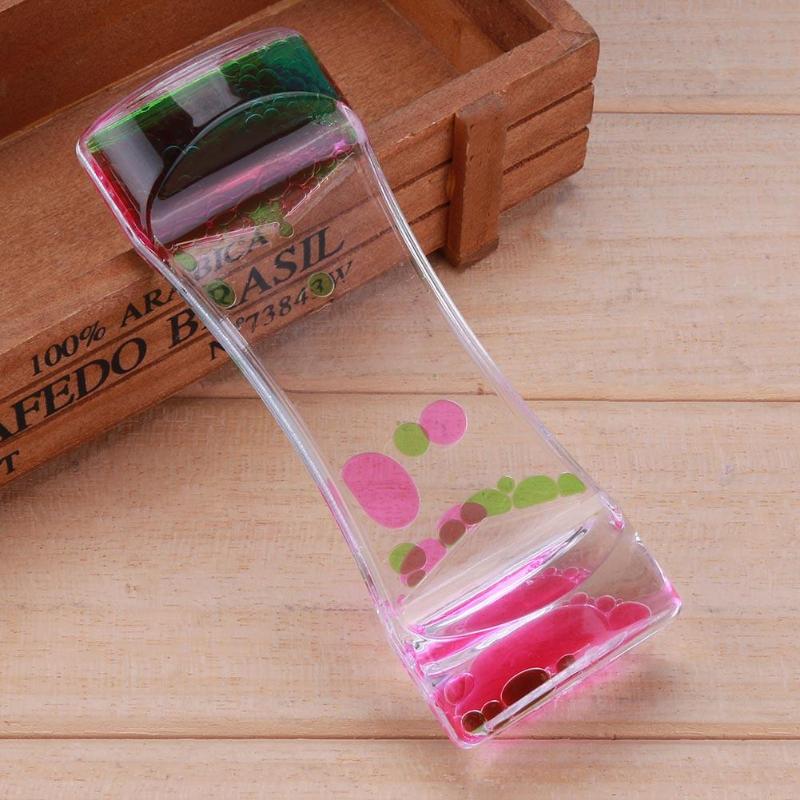 Liquid Floating Motion Hourglass Count Down Timer Clock Visual Timer Liquid Oil Acrylic Hourglass Desktop Decor Funny