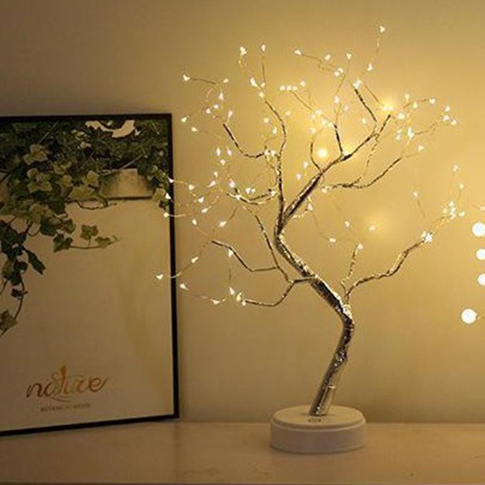 108 led usb vuurboom nachtlampje feest huisdecoratie sprookjesachtige verlichting kinderkamer lamp oplaadbare kraanbediening nachtlampje