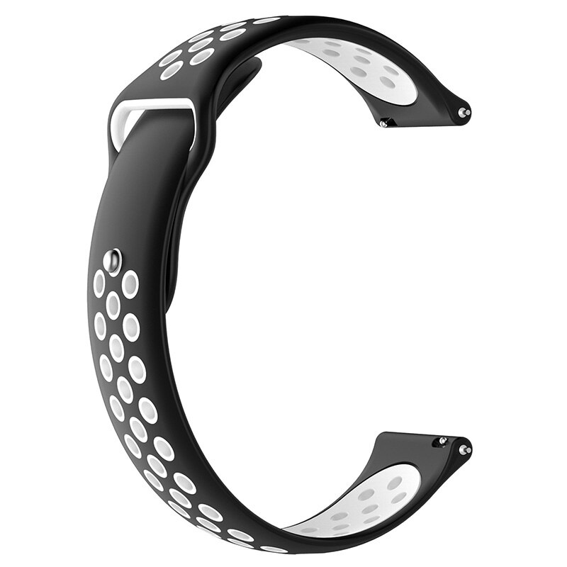 For Amazfit Bip Lite Bip 20mm Smart Watch Nylon Woven Silicone Strap Replace Band Bracelet 20mm: Silicone Black White