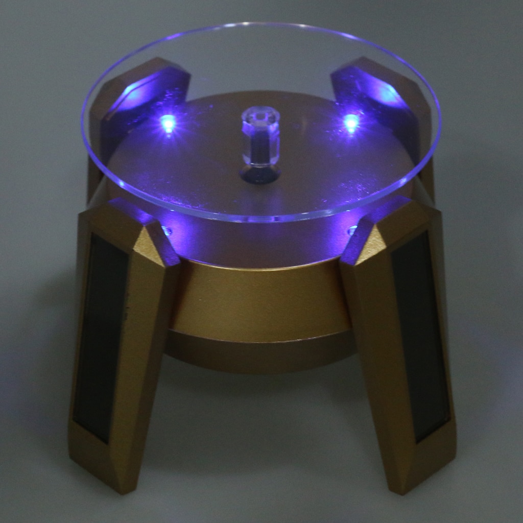 ledet solcelle/batteridrevet roterende smykker 360 dergee vise stativ