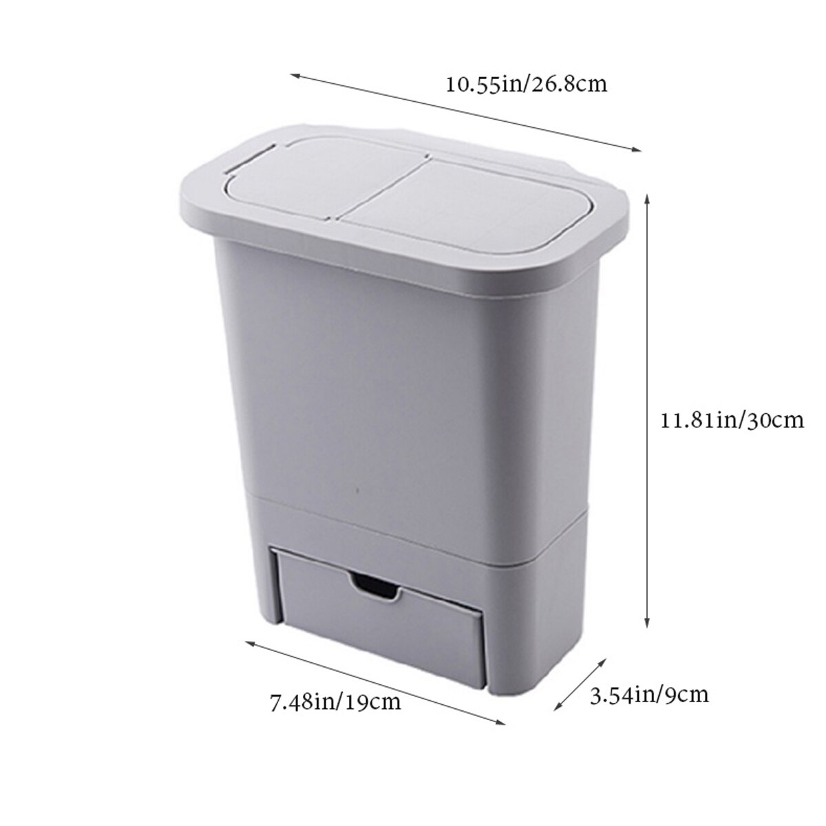 Multifunction Hanging Trash Can with Lid Kitchen Cabinet Door Wall-mounted Waste Baskets Trash Garbage Bin Can Rubbish Container