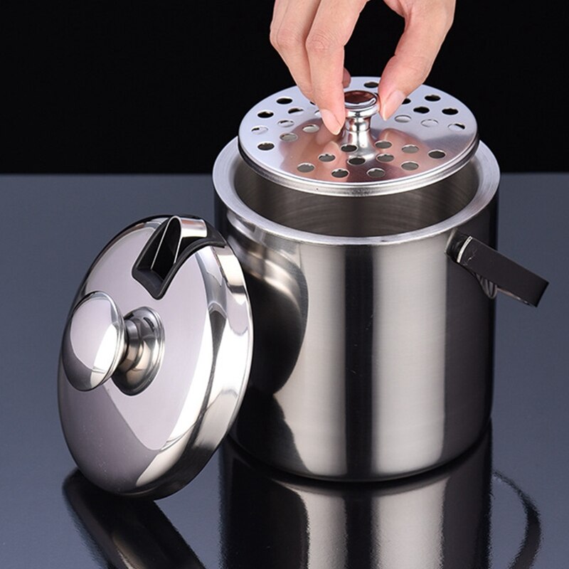 Double-Layer Stainless Steel Ice Bucket Portable Champagne Bucket Thickened Ice Bucket With Ice Compartment And Ice Clip