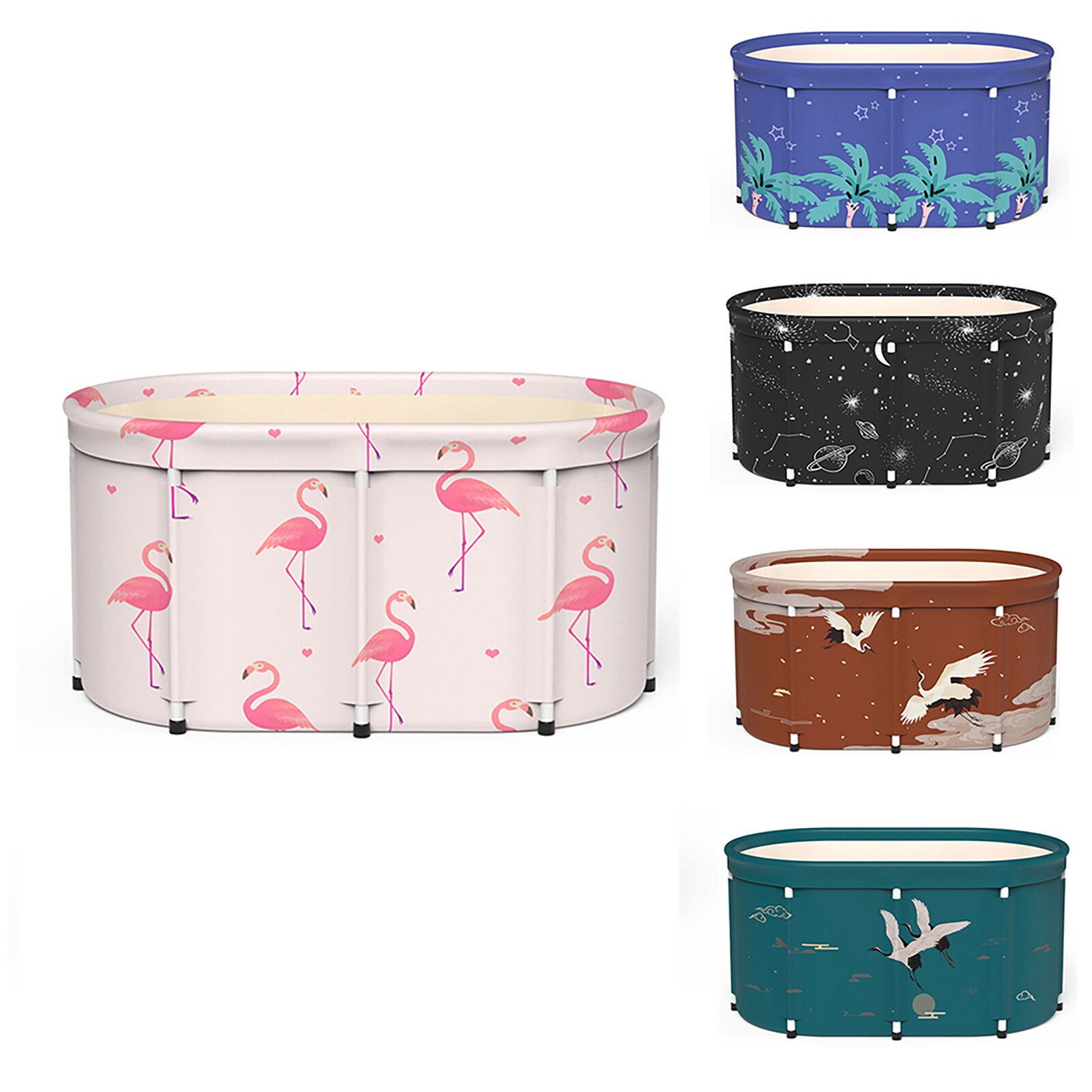 6/8PCS Portable Adults Bathtub Set Non-Inflatable Folding Bath Barrel SPA Folding Bath Tub For Adults Children Swimming Pool