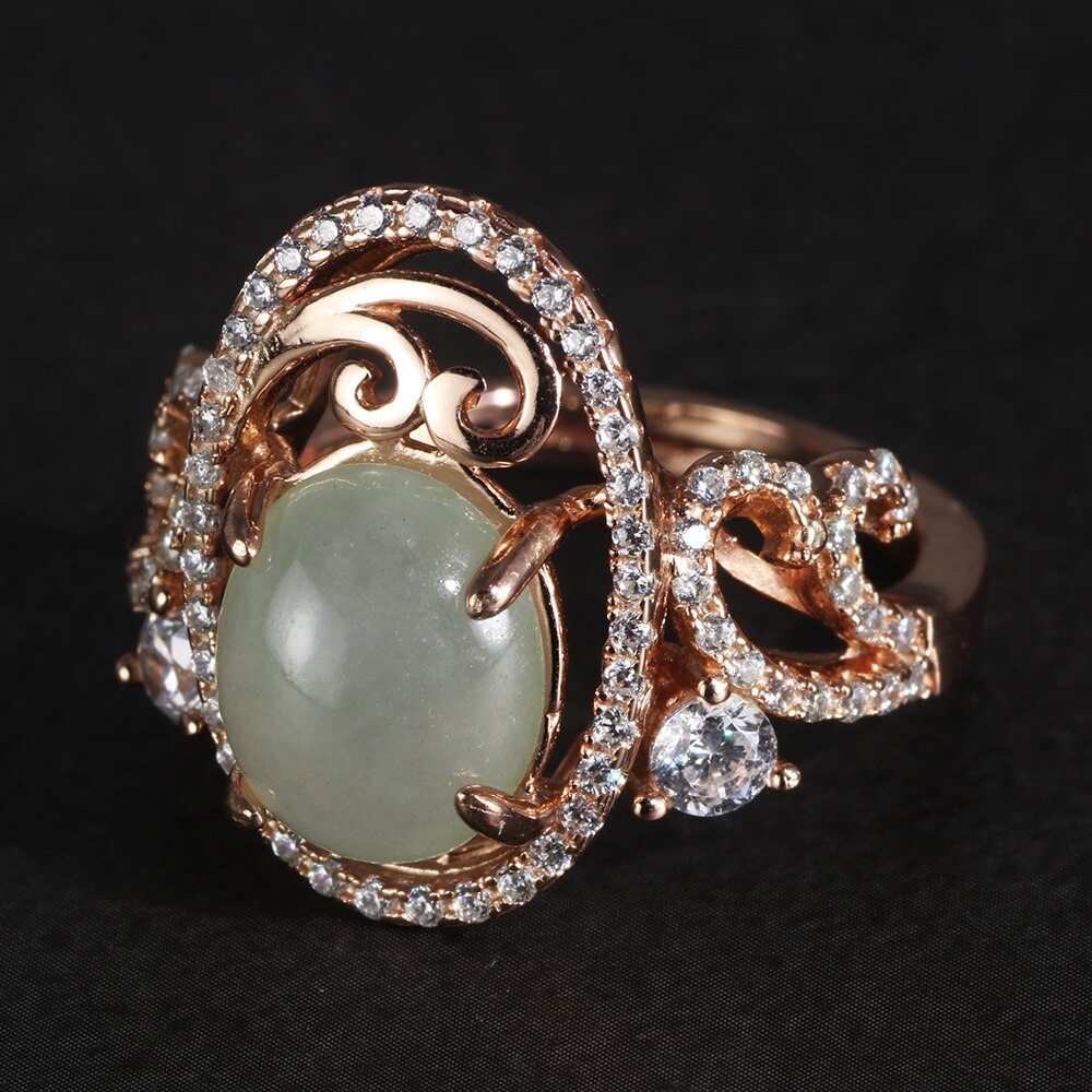 Echt 925 Sterling Silber Vintage-Schmuck-Sets Für Frauen Natürliche Jade Stein Einstellung Schmetterling Und Blumen Luxus Schmuck: Rings