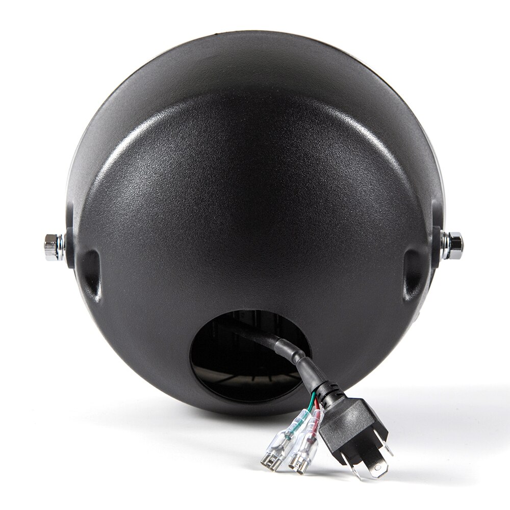 7,5 zoll LED Scheinwerfer Motorrad Cafe Rennfahrer Scheinwerfer DRL Hallo & Abblendlicht Engel Ring Für Honda Yamaha Suzuki Kawasaki touren