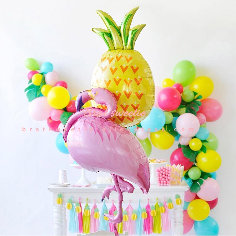 Hawaii fest aloha hawaiianskt halsband klänning bord kjol leis krans flamingo flickor födelsedagsfest dekorationer tillbehör