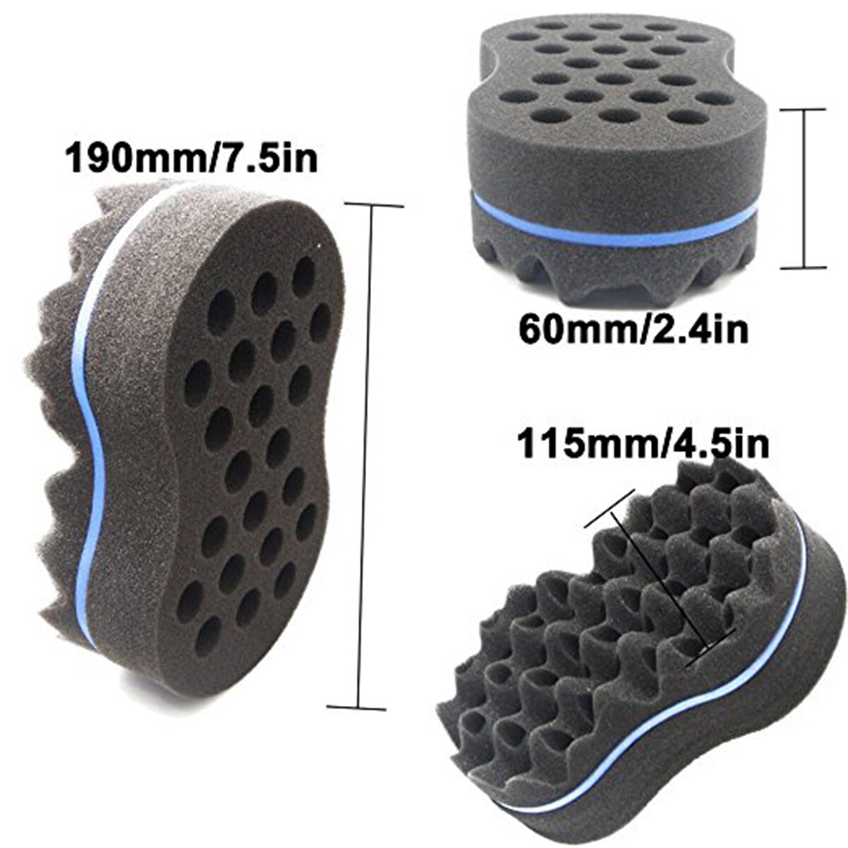 Double Sided Wave-Shaped Sponge Brushes Multi-Holes Side Braid Twist Hair Curl Sponge Brush Hair Styling Tools Hair Rollers