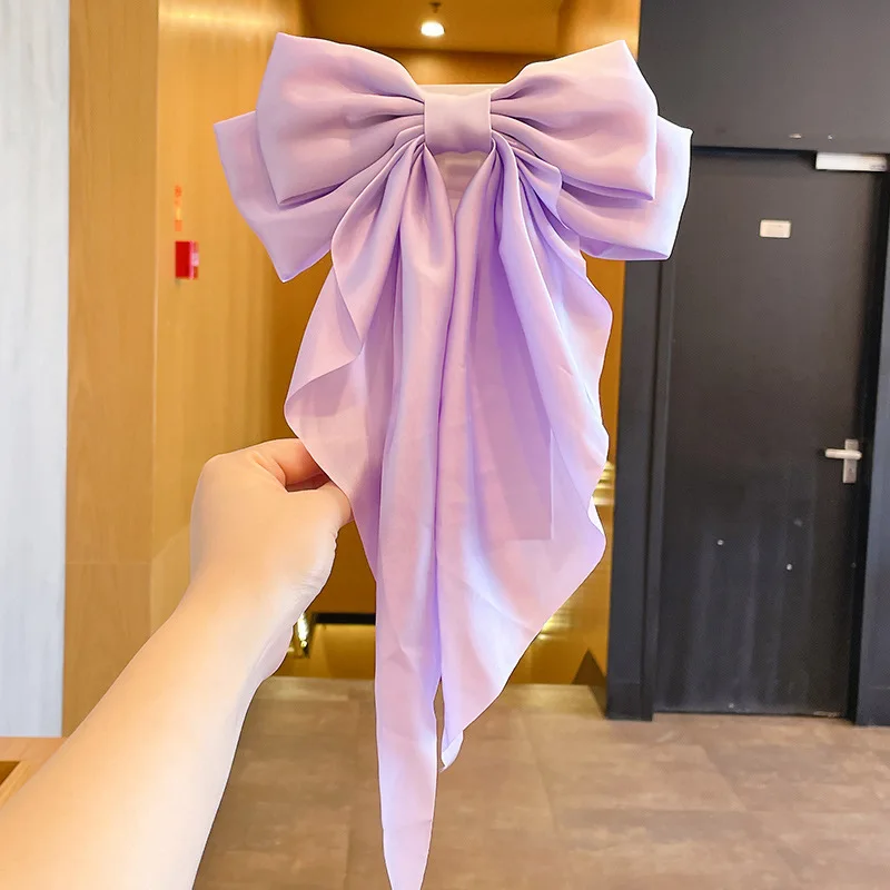 Pinza para el pelo con lazo , pasador para el pelo de satén liso Simple a la , diadema Retro con Clips, accesorios para el cabello para niñas: Azul cielo
