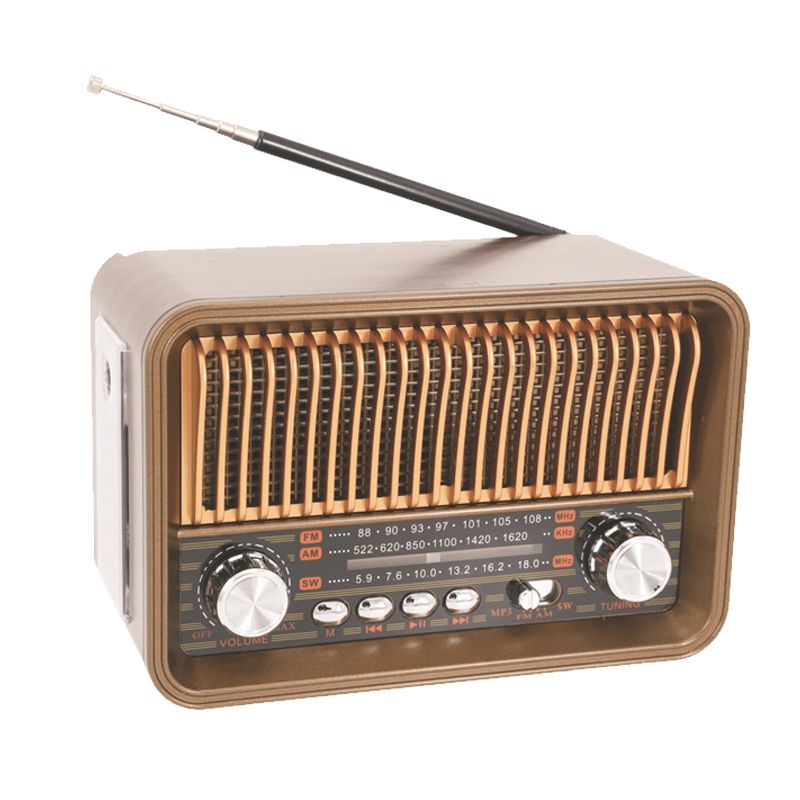 ﻿ Klassisches Retro-Vollbandradio, tragbar, FM, AM, SW, Radios, Empfänger, LED-Taschenlampe, Bluetooth-Lautsprecher, Soundbar, TF, USB-Musik-Player: Black