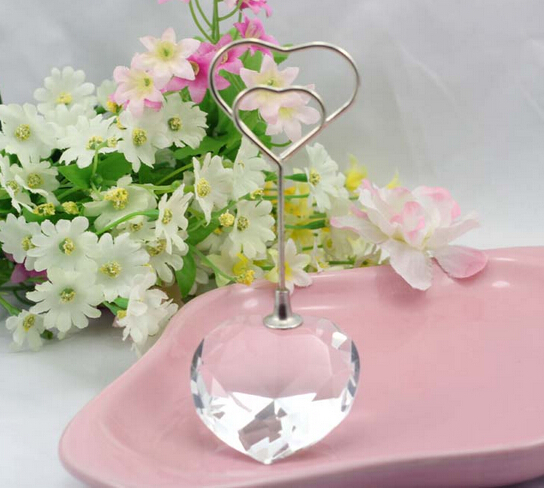 6 piezas de cristal transparente forma de corazón lugar tarjetas soportes boda Mesa decoración recepción Favor suministro