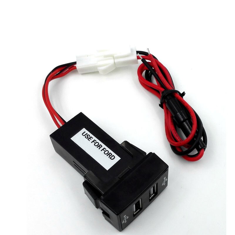 Biurlink Two Style Car USB Charger Dual USB Socket USB Interface Charging Port for Ford Ranger for Tablet Phone GPS: for ford words