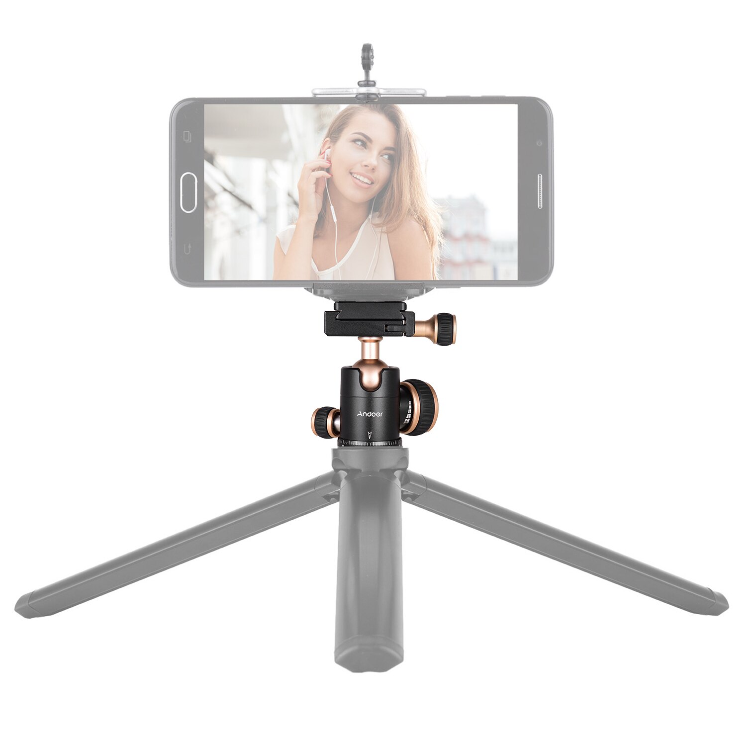 Andoer Tripod Ball Head Q30 CNC Panorama Aluminum Alloy Material 360 Degree Rotation for Camera Desktop Tripod Camera Head