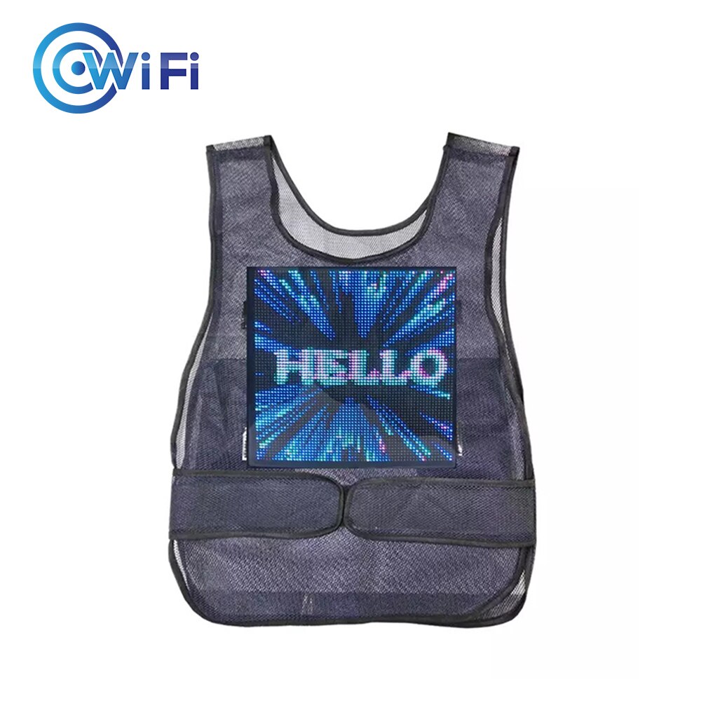 Wearable full color LED display vest clothing advertising light vest street walking marketing LED matrix vest: LED Screen With Vest