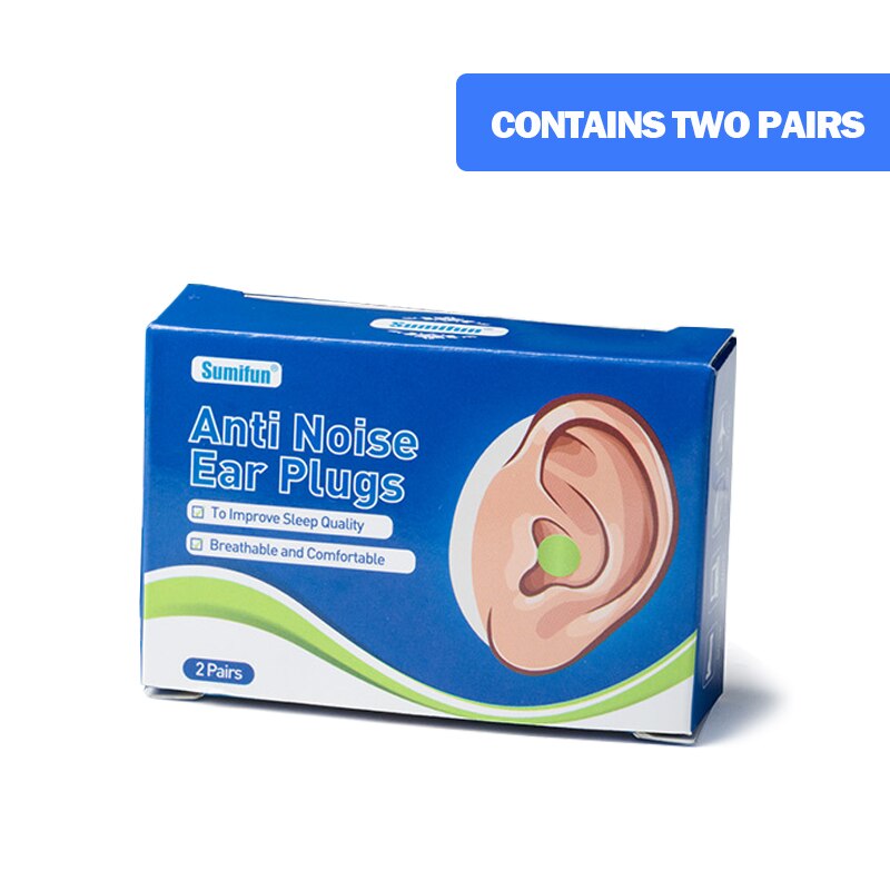 2 par öronproppar höga hörselskydd sova ljudisolerade öronproppar ljudisolering för reseskum mjuk brusreducering: Blå förpackning