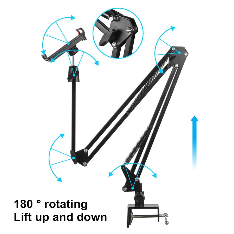 Arm Halfter Fotografie Stativ für Kamera Stativ Tisch Stehen Halterung Ring Licht Ball Kopf Fotografie LED Selfie Lampe Telefon Clip