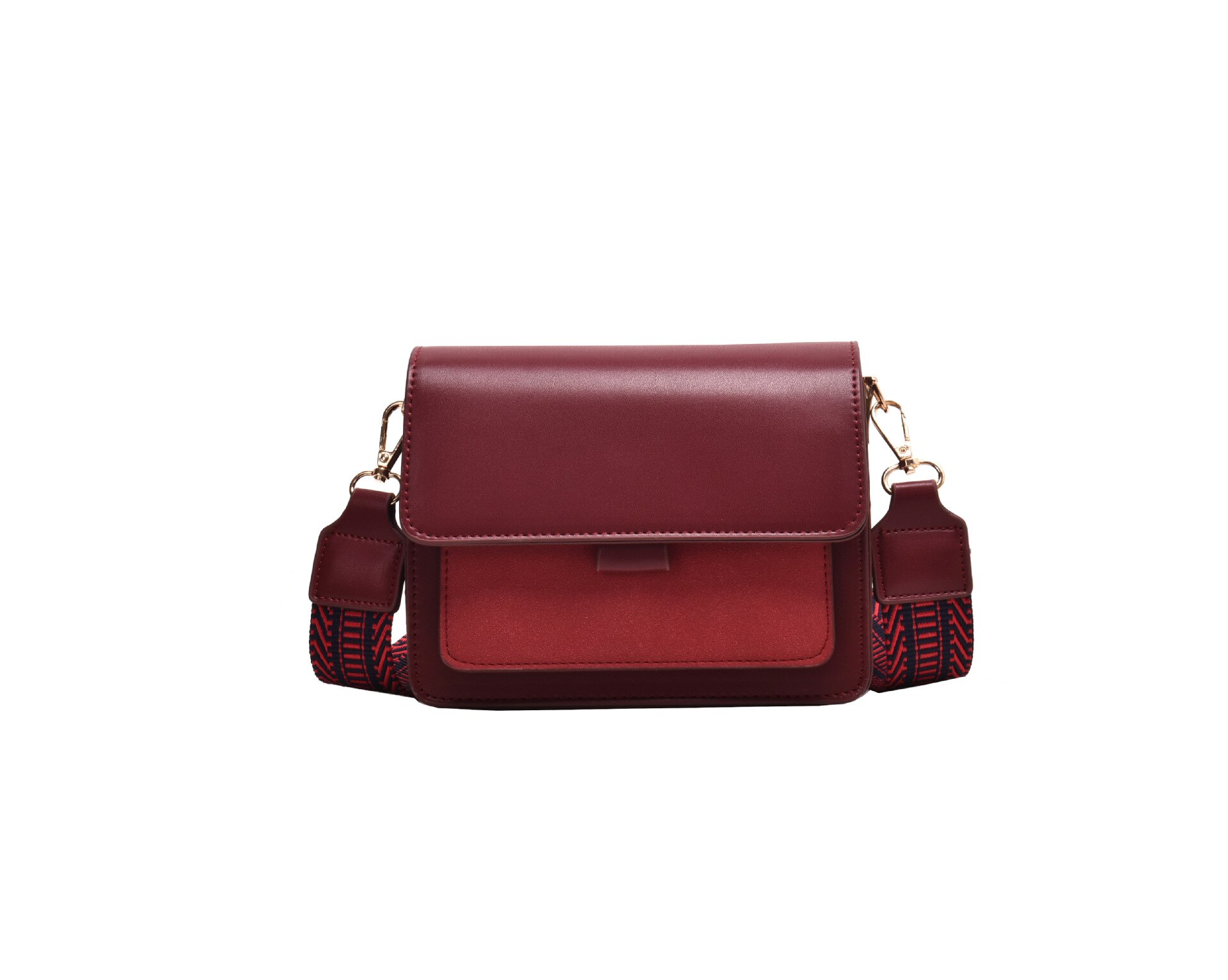 Sacchetto di Spalla di Cuoio DELL'UNITÀ di elaborazione delle donne Cinghia Larga Piccolo Lembo di Borsa Con Tracolla Delle Signore Della Borsa di Alta Qualità Delle Donne Messenger Bag Borsa Femminile: Borgogna