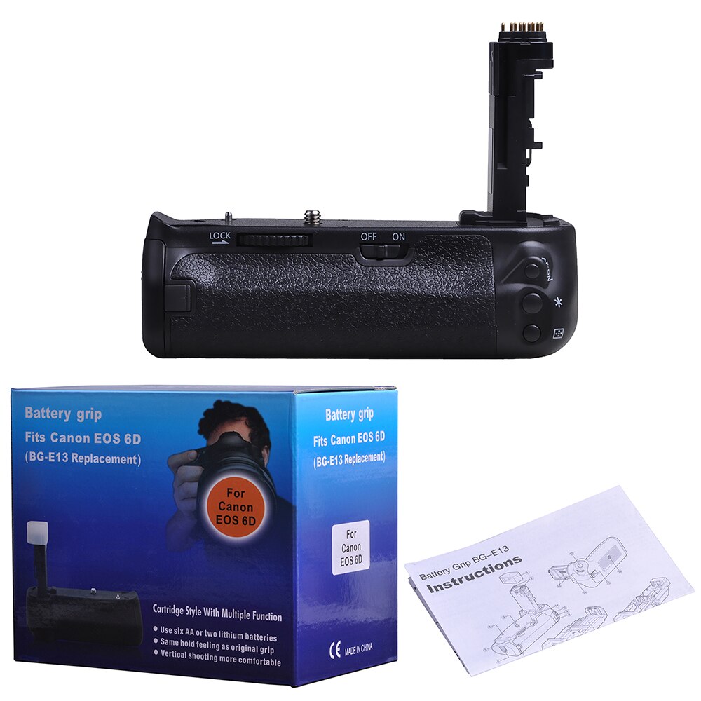 Powertrust-empuñadura de batería de BG-E13 para cámara Canon EOS 6D DSLR, funciona como MK-6D, Utiliza batería de LP-E6 o 6X pilas AA